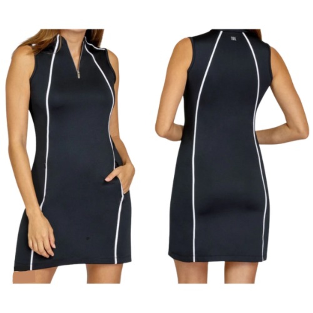 Tail Mika Golf Pickleball Tennis Dress Onyx‎ Black Zipper Pockets XS Slimming